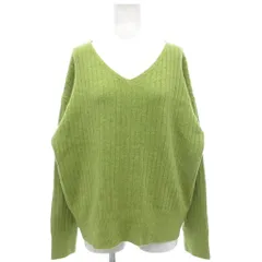 ザショップティーケー THE SHOP TK 美品 ニット セーター M 緑 グリーン Vネック リブ編み 長袖 /KB ■GY58