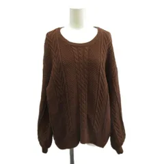アーバンリサーチ URBAN RESEARCH ニット セーター 長袖 ケーブル編み クルーネック F 茶色 ブラウン /XZ ■ECE003