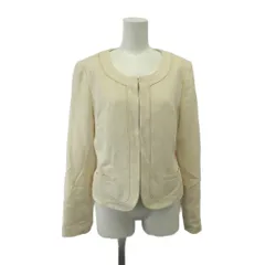 リフレクト Reflect ジャケット 上着 ウール 11 白 ホワイト ノーカラー 長袖 織り柄 /MD ■ECE003