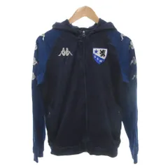 カッパ kappa パーカー フルジップ S 紺 ネイビー フード付き 長袖 ロゴテープ /NL ■GY58