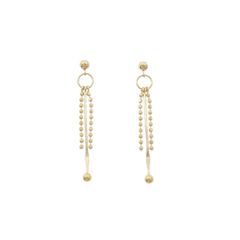 K18YG チェーンピアス ロングピアス 3.5mm 4cm オーバルチェーン 