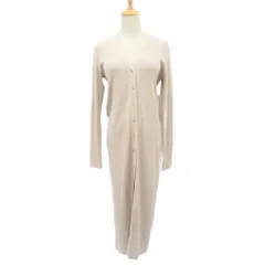 ミラオーウェン Mila Owen リブニットカーディガン ロング丈 Vネック 無地 1 S ベージュ /SY37 ■ECA001