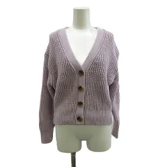 グローバルワーク GLOBAL WORK カーディガン ニット 長袖 ローゲージ Vネック F 紫 パープル /XZ ■GY99