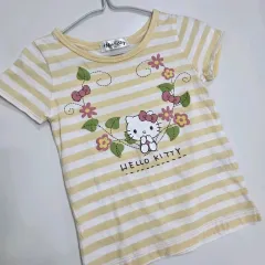 日本 女の子 ハローキティ ストライプ 半袖 Tシャツ 100