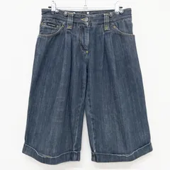 DOLCE＆GABBANA ドルチェアンドガッバーナ デニムハーフパンツ ロゴ金具 コットン ネイビー イタリア製 レディース 36 b01142のサムネイル