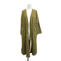 グリーンレーベルリラクシング ユナイテッドアローズ green label relaxing スプリングコート 36 ベージュ 無地 Vネック 長袖 ドローストリング ノーカラー ロング丈 /PP ■GY99
