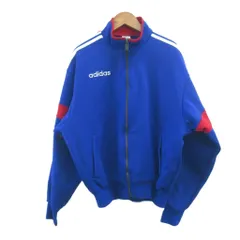 アディダス adidas ジャージ トラックジャケット 上着 青 ブルー 長袖 スタンドカラー 配色デザイン /NP ■ECD001