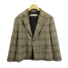 ザラ ZARA テーラードジャケット 上着 M グレー マルチカラー チェック柄 長袖 /PP ■GY99