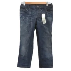 ロートレアモン LAUTREAMONT クロップドパンツ デニムパンツ風 七分丈 2 M 紺 /SY3 ■ECC002