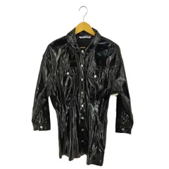 ザラ ZARA Faux Leather Dress コーティング フェイクレザー シャツ ワンピース レディース  L