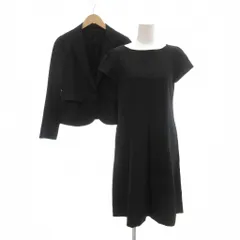 セオリー Theory セットアップ フォーマル テーラードジャケット ワンピース 2 長袖 半袖 シングル ひざ丈 黒 ブラック /NU ■ECD001