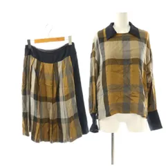 アルチザン ARTISAN セットアップ シャツ 長袖 フレアスカート ミディ丈 7 9 キャメル ネイビー /DF ■ECB002