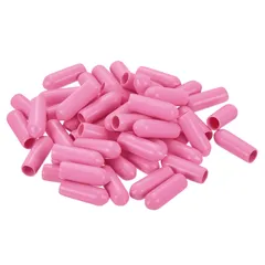 新品 uxcell 50個 端末保護キャップ エンドキャップ 4mm IDビニールPVCラウンドチューブボルトキャップカバースクリュースレッドプロテクターピンク