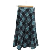 トゥービーバイアニエスベー To b. by agnes b. フレアスカート ロング丈 36 青 ブルー ダイヤ柄 /SM42 ■ECB001