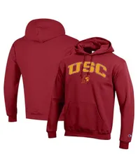 チャンピオン メンズ アウター パーカー・スウェット ロゴ フリース パーカー Champion Mens Crimson USC Trojans Arched Logo Fleece Pullover Hoodie Crimson クリムゾン
