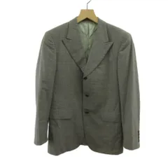 タケオキクチ TAKEO KIKUCHI テーラードジャケット 上着 ウール 2 グレー チェック柄 ワイドラペル 長袖 /SH ■ECC003