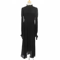 フレイアイディー FRAY I.D シャツワンピース マキシ丈 ロング丈 1 黒 ブラック フリルハイネック 長袖 /SM28 ■ECE003