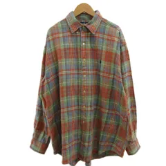 ラルフローレン RALPH LAUREN Tシャツ マルチカラー L チェック柄 ボタンダウンカラー 長袖 /RK ■ECB002