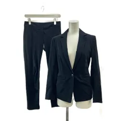 アイシービー iCB スーツ セットアップ テーラードジャケット パンツ 7 黒 ブラック 無地 長袖 スラックス /PP ■ECC003