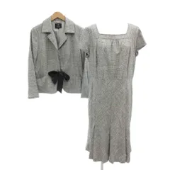 23区 オンワード樫山 美品 セットアップ ジャケット ワンピース ツイード 46 グレー /MG ■ECC001