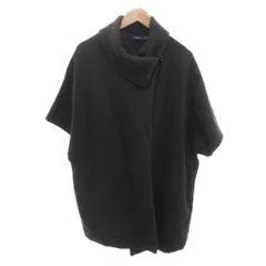 ラルフローレン RALPH LAUREN スウェットカーディガン ポンチョ M 黒 ブラック 綿 リブ 前開き 七分袖 /SJ ■ECD001