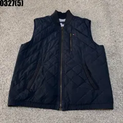 トミーヒルフィガー ネイビー キルティング ベスト ダウン m 0327