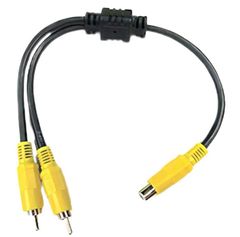 【人気商品】RCAビデオ2分配ケーブル(メス⇔オスx2)/0.3m