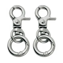 【人気商品】回転カン付き ハンドメイド キーリング ワンタッチキーホルダー アクセサリー DIYスプリング キーホルダー金具 手芸用品 (シルバー)