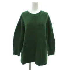 ナノユニバース nano universe セーター ウール F 緑 グリーン 無地 ラウンドネック 長袖 /SC ■ECF003