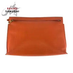 LOEWE ロエベ アナグラム オレンジ ゴールド金具 レザー 101 88 K05 クラッチバッグ セカンドバッグ レディース 601834【中古】