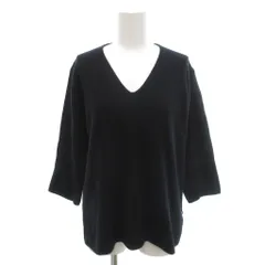 マックスマーラステュディオ Max Mara Studio 美品 セーター ニット カシミヤ混 M 黒 ブラック Vネック 七分袖 /SJ ■ECG001