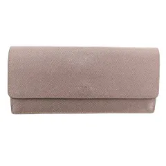 コーチ COACH 長財布 フラップ レザー 小銭入れあり ロゴ型押し ピンク 黒 ブラック /JS ■GY06