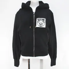 モスキーノ MOSCHINO クチュール COUTURE 長袖 パーカー ジャケット 42 黒系 ブラック ジップアップ テティベア シリコン キルティング リブ イタリア製のサムネイル