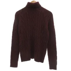 ニコルクラブフォーメン NICOLE CLUB FOR MEN ニット セーター 46 長袖 ケーブル編み タートルネック ワインレッド /AE ■GY06