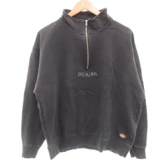 ディッキーズ Dickies トレーナー スウェット M 紺 ネイビー ハーフジップ 長袖 ロゴ刺繍 /NL ■GY12