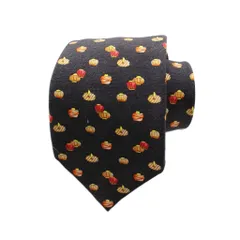 ブルガリ BVLGARI ネクタイ シルク100％ 総柄 黒 ブラック /YM ■OH