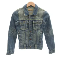 ヤヌーク YANUK デニムジャケット ジージャン Gジャン XP 紺 ネイビー ウォッシュ加工 /SJ ■GY06