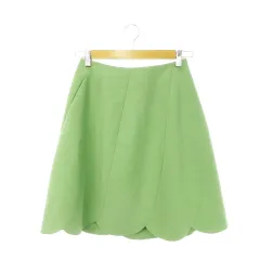 フォクシーニューヨーク FOXEY NEW YORK ミニスカート 台形 スカラップ 切替 38 M 緑 グリーン /MN21 ■GY99