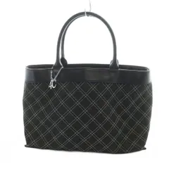 ヨンドシー 4℃ ハンドバッグ トート ステッチ フェイクレザー 切替 ロゴチャーム 黒 ブラック ■GY18 /MQ