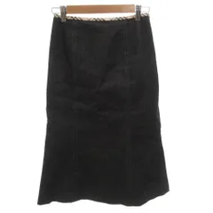 バーバリー BURBERRY タイトスカート 38 グレー ノバチェック切替 Aライン ロング /FF