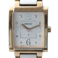 セイコー SEIKO lk LUKIA ルキア 腕時計 ウォッチ クォーツ ロゴ 白文字盤 スクエア ゴールド色 シルバー色 1N01-0EA0 ■GY11 /MQ