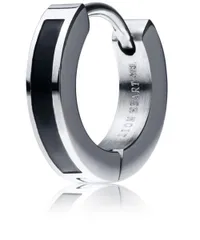 ION HEART ピアスLH-1 ラインフープピアス サージカルステンレス (金属アレルギー対応) メンズ (ポーチ付き) 直営 シルバー/ブラック