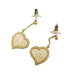 スワロフスキー SWAROVSKI ピアス スタッドピアス 両耳用 ハート ラインストーン ゴールドカラー /KW ■GY11