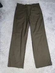 STUOFFICE スラックス ルーズフィット ストライプ パンツ ブラウン L