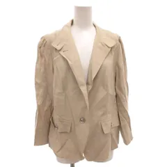 バーバリー ロンドン BURBERRY LONDON テーラードジャケット ブレザー リネン 麻 46 ベージュ /FF ■GY47