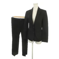 コムサデモード COMME CA DU MODE パンツスーツ セットアップ 9 黒 ブラック 無地 テーラードカラー 背抜き 長袖 /MN7 ■GY99