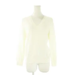 セオリー Theory ニット セーター ウール S 白 アイボリー Vネック 長袖 無地 /CK41 ■GY99