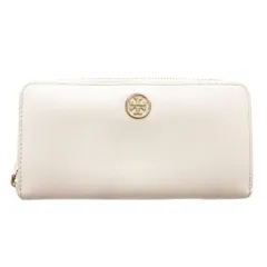 トリーバーチ TORY BURCH 長財布 ウォレット 小銭入れあり PVCレザー ロゴ ラウンドジップ 白 ホワイト /FF ■GY18
