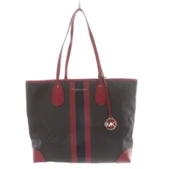 マイケルコース MICHAEL KORS トートバッグ 総柄 PVC レザー ダークブラウン レッド /YO22 ■GY18