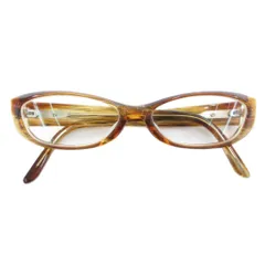 イヴサンローラン YVES SAINT LAURENT 眼鏡 メガネ 度入りオーバル型 52□15 135 茶 ブラウン YSL-4016J /GV■GY17